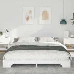 vidaXL Κρεβάτι δαπέδου Λευκό 180 x 210 cm Μασίφ ξύλο πεύκου