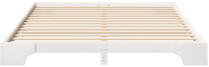 vidaXL Κρεβάτι δαπέδου Λευκό 180 x 210 cm Μασίφ ξύλο πεύκου