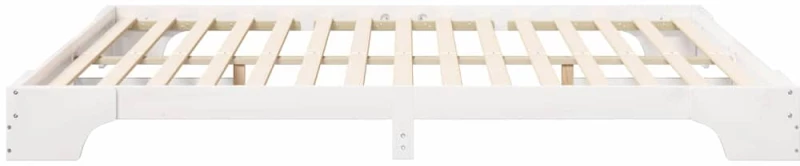 vidaXL Κρεβάτι δαπέδου Λευκό 180 x 210 cm Μασίφ ξύλο πεύκου