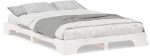 vidaXL Κρεβάτι δαπέδου Λευκό 140 x 220 cm Μασίφ ξύλο πεύκου