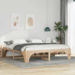 vidaXL Κρεβάτι δαπέδου Καφέ 180 x 200 cm Μασίφ ξύλο πεύκου
