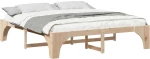 vidaXL Κρεβάτι δαπέδου Καφέ 180 x 200 cm Μασίφ ξύλο πεύκου