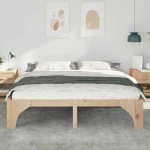 vidaXL Κρεβάτι δαπέδου Καφέ 180 x 200 cm Μασίφ ξύλο πεύκου