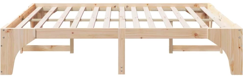 vidaXL Κρεβάτι δαπέδου Καφέ 180 x 200 cm Μασίφ ξύλο πεύκου