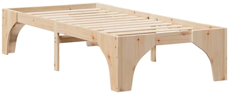 vidaXL Κρεβάτι δαπέδου Καφέ 80 x 200 cm Μασίφ ξύλο πεύκου