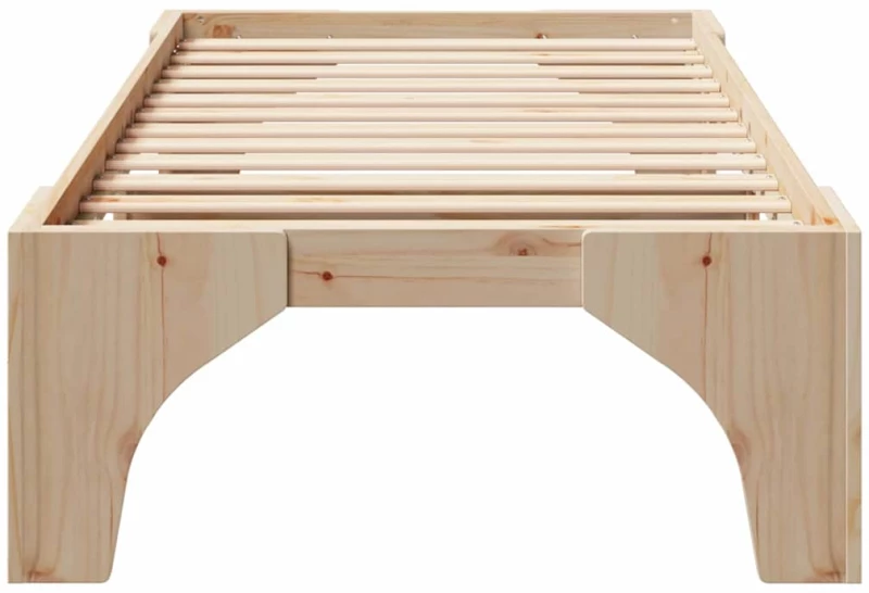 vidaXL Κρεβάτι δαπέδου Καφέ 80 x 200 cm Μασίφ ξύλο πεύκου