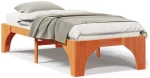 vidaXL Κρεβάτι δαπέδου Καφέ 90 x 190 cm Μασίφ ξύλο πεύκου