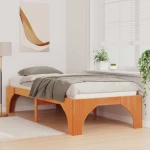 vidaXL Κρεβάτι δαπέδου Καφέ 90 x 190 cm Μασίφ ξύλο πεύκου
