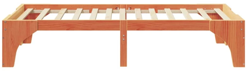 vidaXL Κρεβάτι δαπέδου Καφέ 90 x 190 cm Μασίφ ξύλο πεύκου
