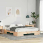 vidaXL Κρεβάτι δαπέδου Καφέ 160 x 200 cm Μασίφ ξύλο πεύκου