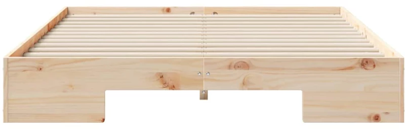 vidaXL Κρεβάτι δαπέδου Καφέ 160 x 200 cm Μασίφ ξύλο πεύκου