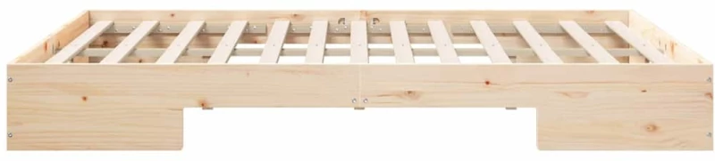 vidaXL Κρεβάτι δαπέδου Καφέ 160 x 200 cm Μασίφ ξύλο πεύκου