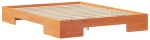 vidaXL Κρεβάτι δαπέδου Καφέ 150 x 200 cm Μασίφ ξύλο πεύκου