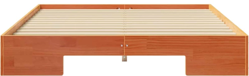 vidaXL Κρεβάτι δαπέδου Καφέ 150 x 200 cm Μασίφ ξύλο πεύκου