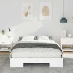 vidaXL Κρεβάτι δαπέδου Λευκό 120 x 200 cm Μασίφ ξύλο πεύκου