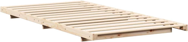 vidaXL Κρεβάτι δαπέδου Καφέ 80 x 210 cm Μασίφ ξύλο πεύκου