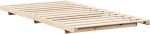 vidaXL Κρεβάτι δαπέδου Καφέ 80 x 210 cm Μασίφ ξύλο πεύκου