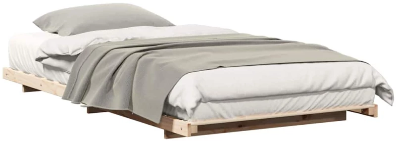 vidaXL Κρεβάτι δαπέδου Καφέ 80 x 210 cm Μασίφ ξύλο πεύκου