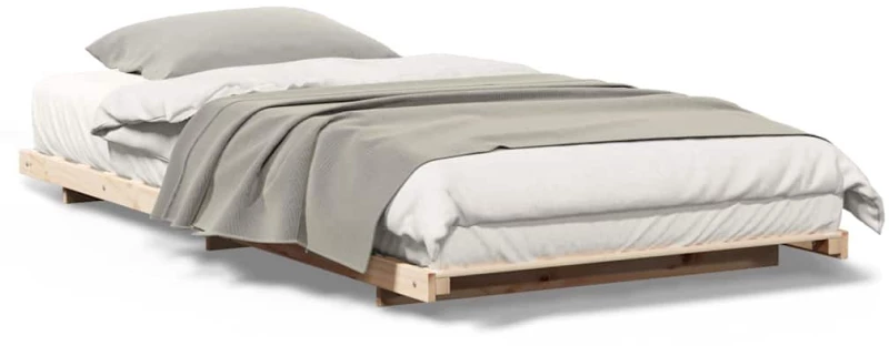 vidaXL Κρεβάτι δαπέδου Καφέ 80 x 210 cm Μασίφ ξύλο πεύκου