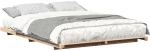 vidaXL Κρεβάτι δαπέδου Καφέ 140 x 220 cm Μασίφ ξύλο πεύκου