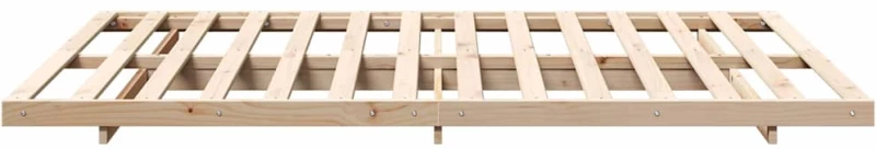 vidaXL Κρεβάτι δαπέδου Καφέ 140 x 220 cm Μασίφ ξύλο πεύκου