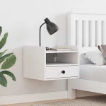vidaXL Κομοδίνο 2 pcs Λευκό 38 x 36 x 29.5 εκ Μασίφ ξύλο πεύκου