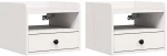 vidaXL Κομοδίνο 2 pcs Λευκό 38 x 36 x 29.5 εκ Μασίφ ξύλο πεύκου