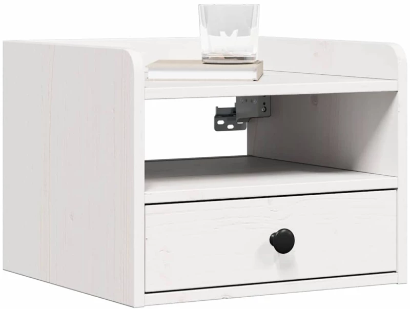 vidaXL Κομοδίνο 2 pcs Λευκό 38 x 36 x 29.5 εκ Μασίφ ξύλο πεύκου
