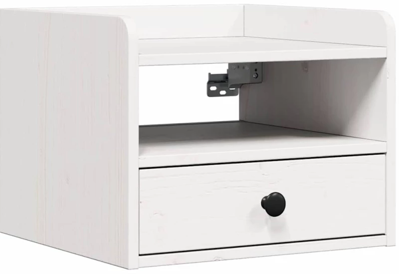 vidaXL Κομοδίνο 2 pcs Λευκό 38 x 36 x 29.5 εκ Μασίφ ξύλο πεύκου