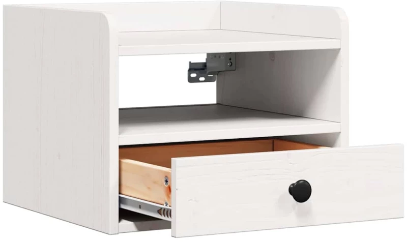 vidaXL Κομοδίνο 2 pcs Λευκό 38 x 36 x 29.5 εκ Μασίφ ξύλο πεύκου
