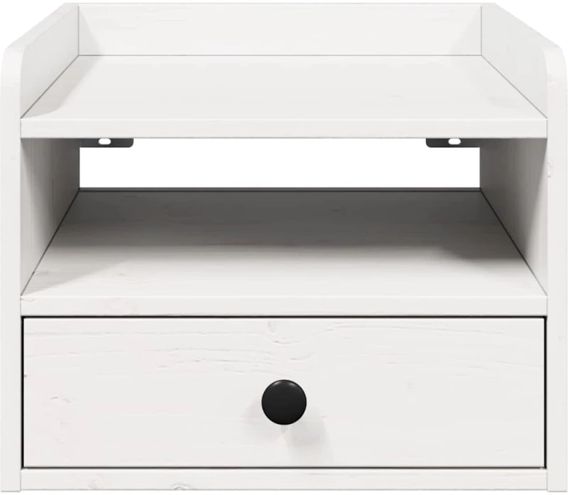 vidaXL Κομοδίνο 2 pcs Λευκό 38 x 36 x 29.5 εκ Μασίφ ξύλο πεύκου