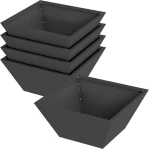 vidaXL Γλάστρα Κήπου 5 pcs Μαύρο 35 x 35 x 15 εκ. Ατσάλι