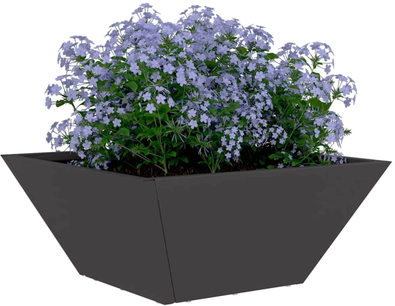 vidaXL Γλάστρα Κήπου 5 pcs Μαύρο 35 x 35 x 15 εκ. Ατσάλι