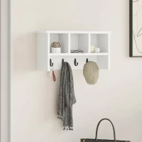 vidaXL Τοίχου Κρεμάστρα Λευκό 50 x 16 x 26 εκ Επεξεργασμένο ξύλο