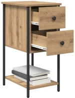 vidaXL Κομοδίνο 2 pcs artisan δρυς 32 x 42 x 70 εκ Επεξεργασμένο ξύλο