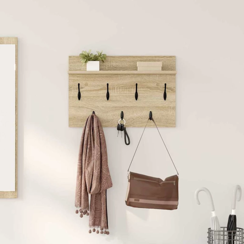 vidaXL Τοίχου Κρεμάστρα Sonoma Δρυς 80 x 40 x 12 cm Επεξεργασμένο ξύλο