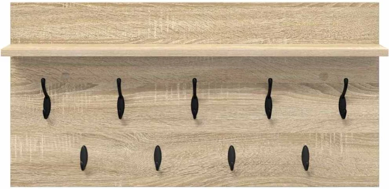 vidaXL Τοίχου Κρεμάστρα Sonoma Δρυς 80 x 40 x 12 cm Επεξεργασμένο ξύλο