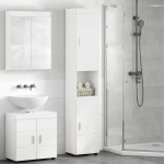 vidaXL Ντουλάπι Μπάνιου TULUM Γυαλιστερό λευκό 37 x 31.5 x 203 εκ