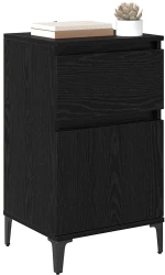 vidaXL Κομοδίνο 2 pcs Μαύρη δρυς 40 x 35 x 70 εκ. Επεξεργασμένο ξύλο
