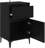 vidaXL Κομοδίνο 2 pcs Μαύρη δρυς 40 x 35 x 70 εκ. Επεξεργασμένο ξύλο