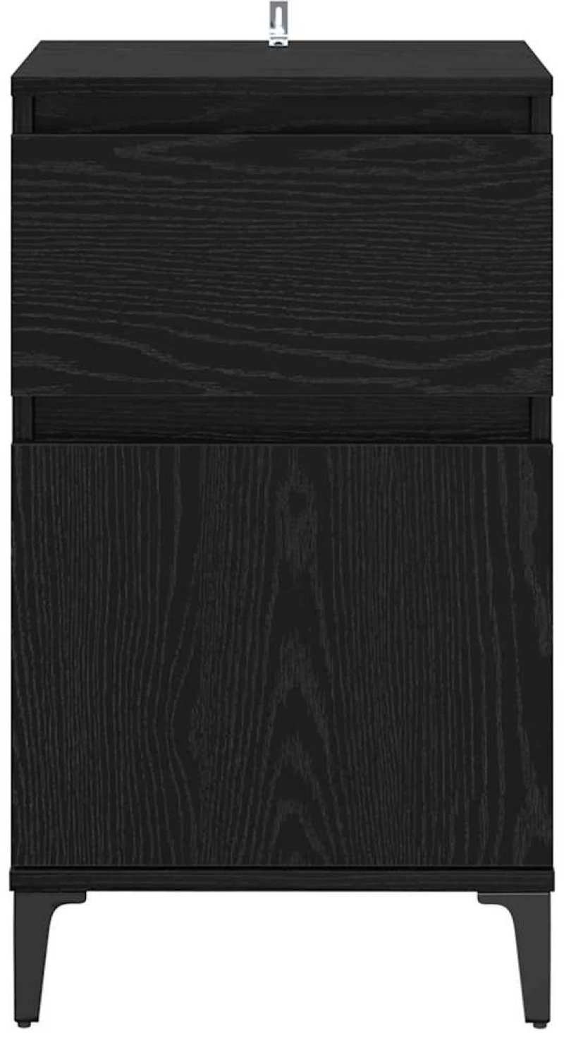 vidaXL Κομοδίνο 2 pcs Μαύρη δρυς 40 x 35 x 70 εκ. Επεξεργασμένο ξύλο