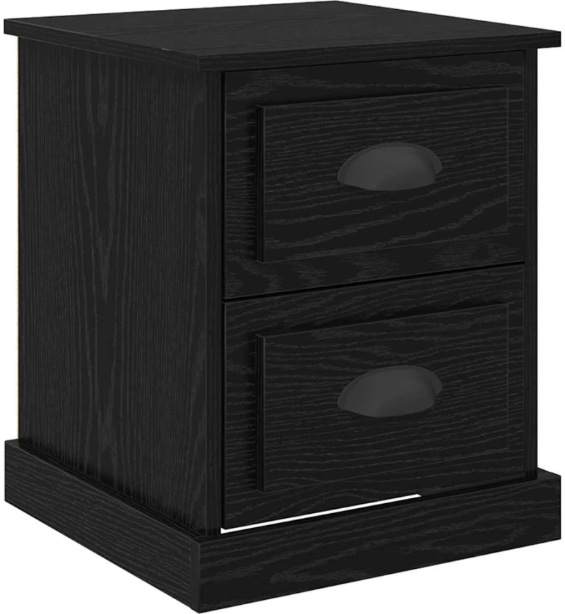 vidaXL Κομοδίνο Μαύρη δρυς 39 x 39 x 47.5 εκ Επεξεργασμένο ξύλο
