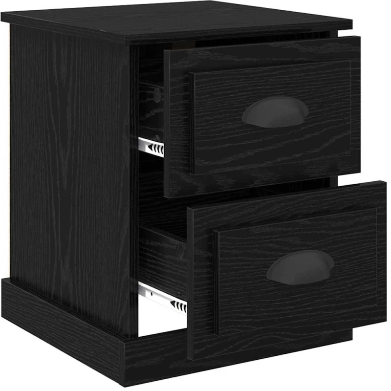 vidaXL Κομοδίνο Μαύρη δρυς 39 x 39 x 47.5 εκ Επεξεργασμένο ξύλο