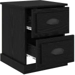 vidaXL Κομοδίνο Μαύρη δρυς 39 x 39 x 47.5 εκ Επεξεργασμένο ξύλο