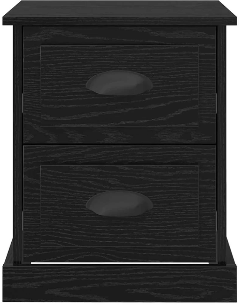 vidaXL Κομοδίνο Μαύρη δρυς 39 x 39 x 47.5 εκ Επεξεργασμένο ξύλο