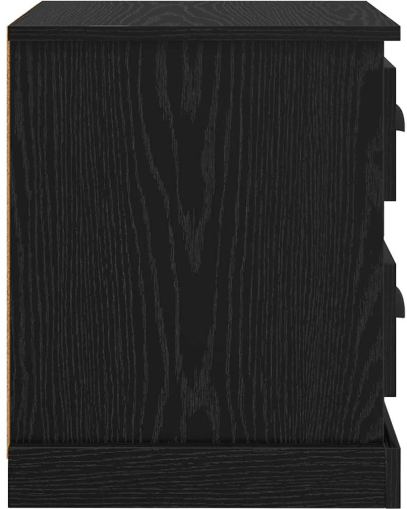 vidaXL Κομοδίνο Μαύρη δρυς 39 x 39 x 47.5 εκ Επεξεργασμένο ξύλο