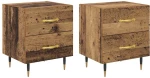 vidaXL Κομοδίνο 2 pcs Παλαιό ξύλο 40 x 35 x 47.5 εκ Επεξεργασμένο ξύλο