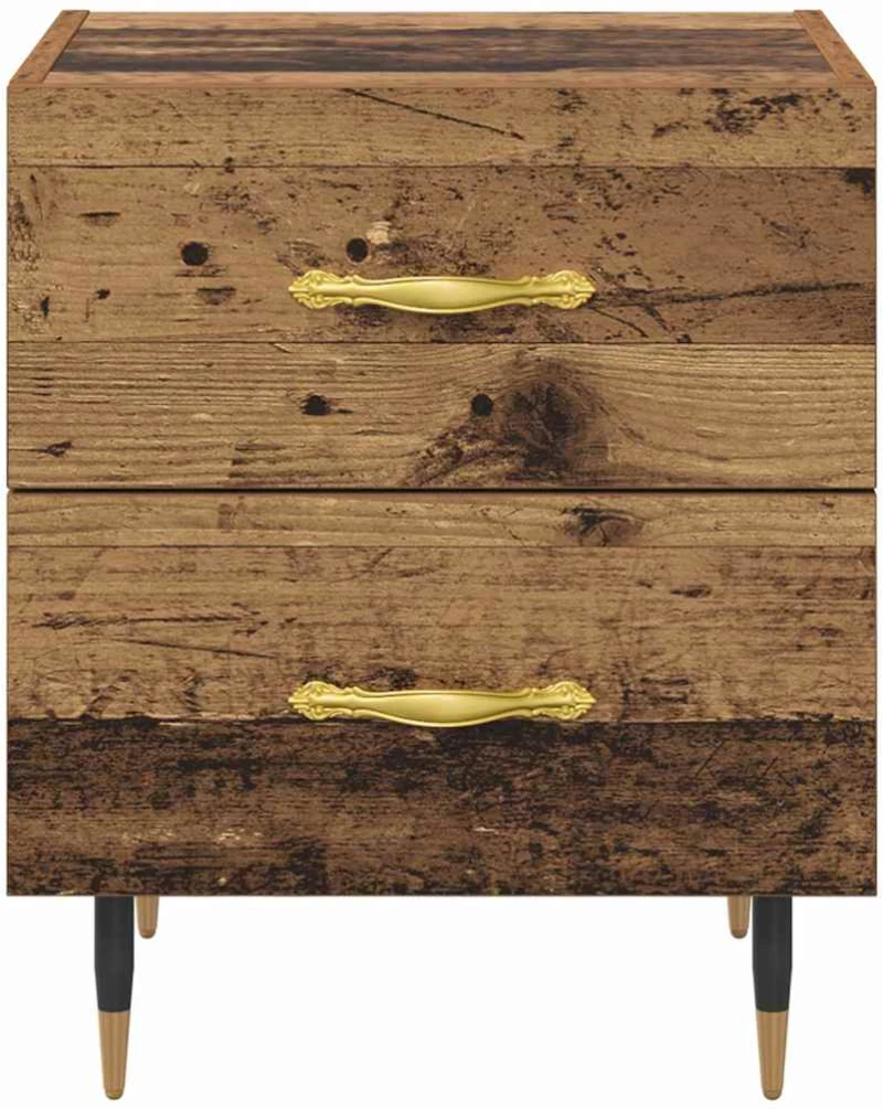 vidaXL Κομοδίνο 2 pcs Παλαιό ξύλο 40 x 35 x 47.5 εκ Επεξεργασμένο ξύλο