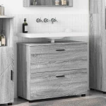 vidaXL Ντουλάπι Μπάνιου με συρτάρι Γκρι sonoma 76,5 x 35 x 64 εκ