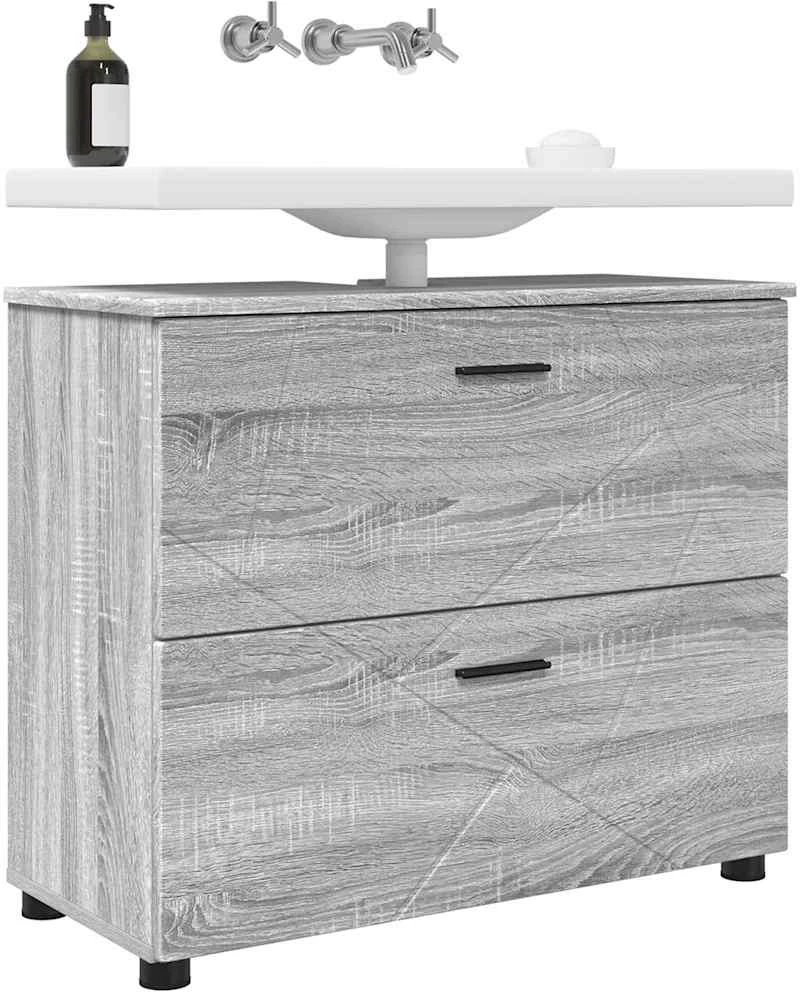 vidaXL Ντουλάπι Μπάνιου με συρτάρι Γκρι sonoma 76,5 x 35 x 64 εκ